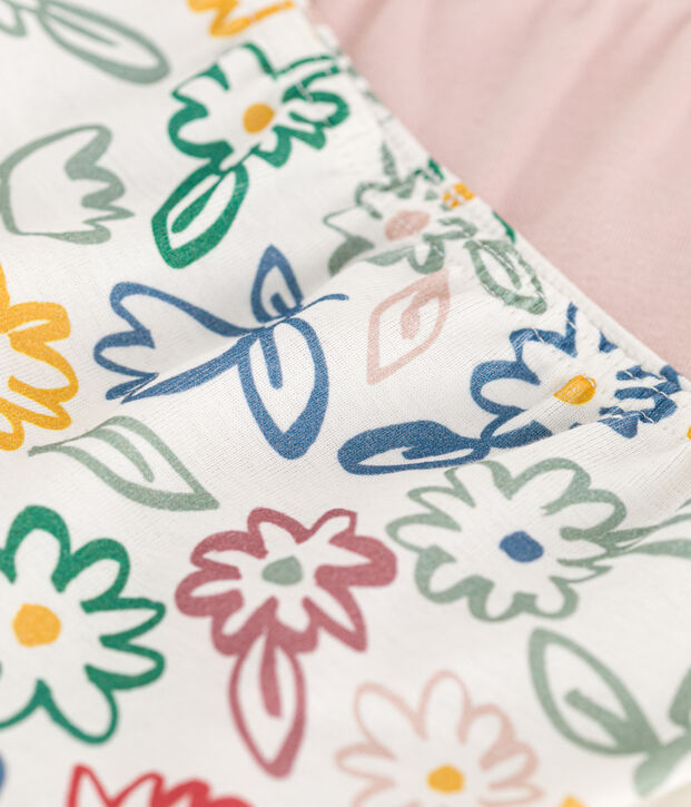 2er-Set Kinder-Shortys aus Baumwolle mit Blumenmotiv vielfarbig