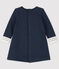 Langärmeliges Baby-Kleid für Mädchen blau SMOKING/weiss MARSHMALLOW