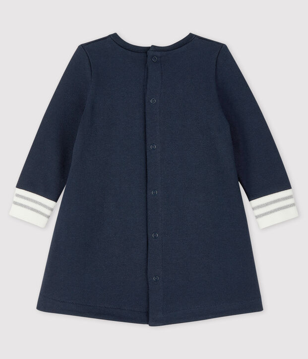 Lang&auml;rmeliges Baby-Kleid f&uuml;r M&auml;dchen blau/weiss