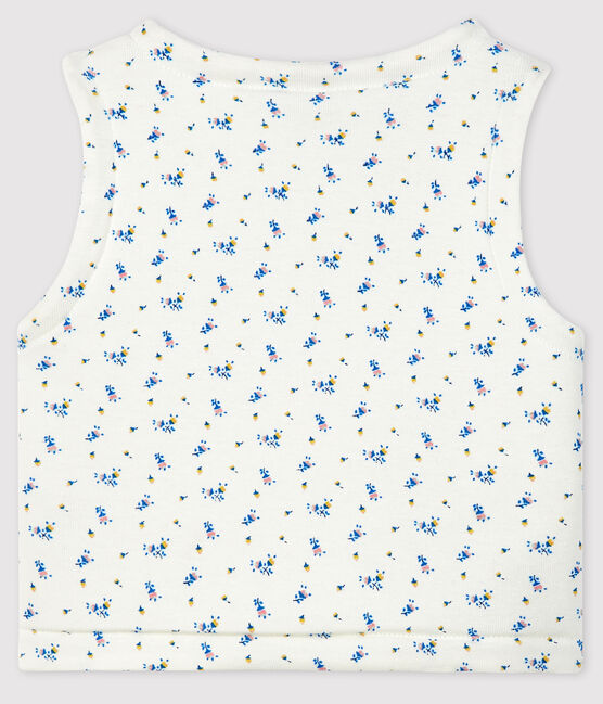 Ärmellose, wattierte Babyjacke aus Bio-Baumwolle weiss MARSHMALLOW+BLEU