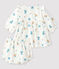 Langärmeliges Blumenkleid mit Unterhose aus Windelstoff für Mädchen weiss MARSHMALLOW/weiss MULTICO
