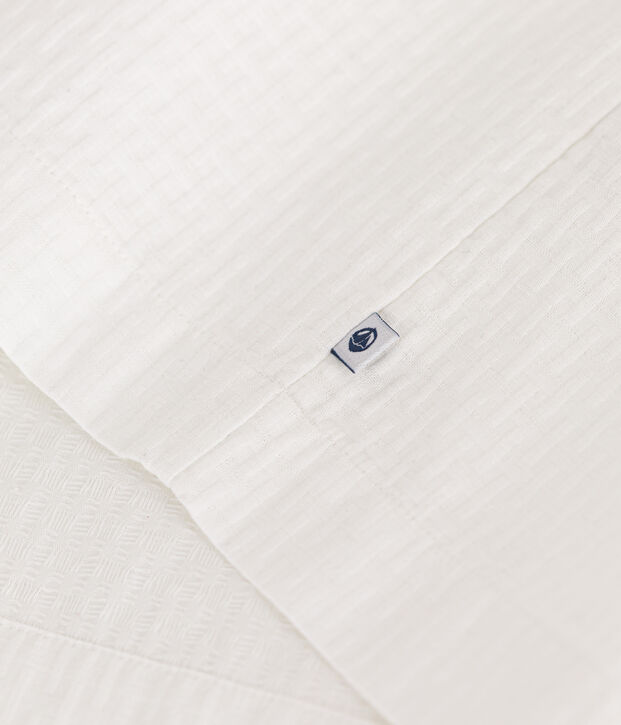 &Auml;rmelloses Kinder-Kleid aus gemusterter Baumwolle f&uuml;r M&auml;dchen weiss