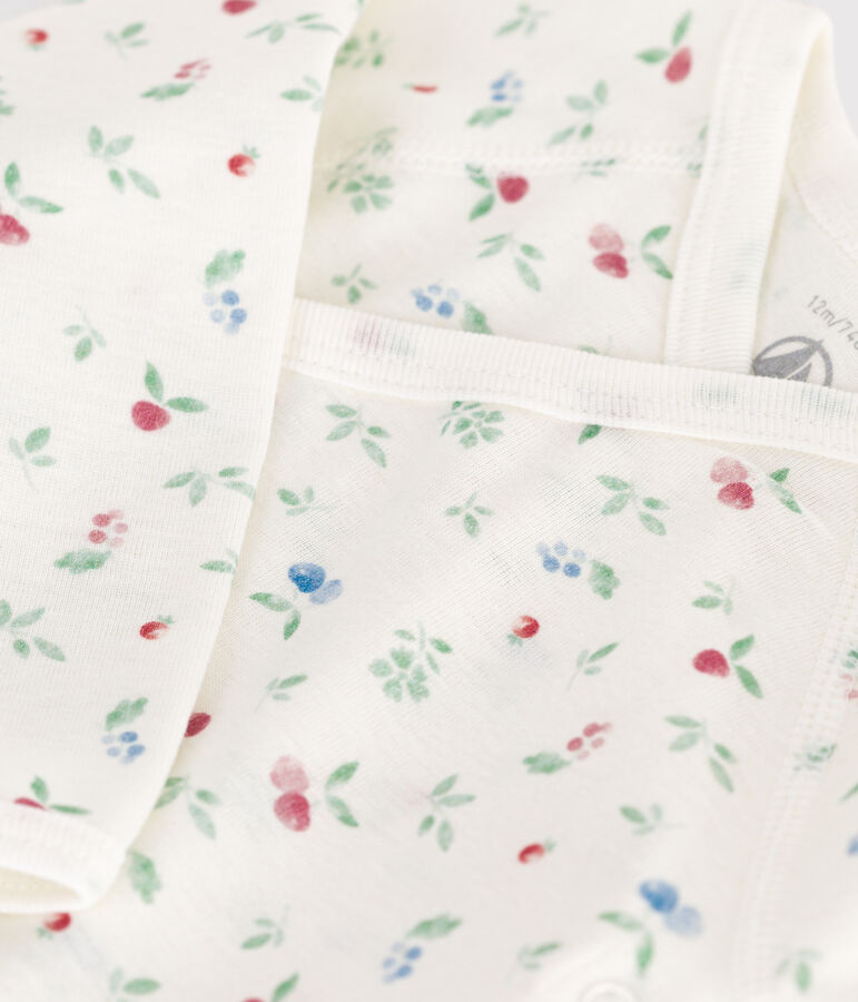 Lang&auml;rmeliger Wickelbody aus Baumwolle weiss MARSHMALLOW/weiss MULTICO