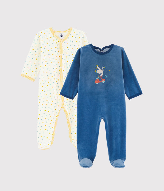 2er-Set Baby-Strampler aus Samt vielfarbig