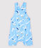 Kurze Baby-Latzhose aus Sergestoff für Jungen blau JASMIN/weiss MULTICO
