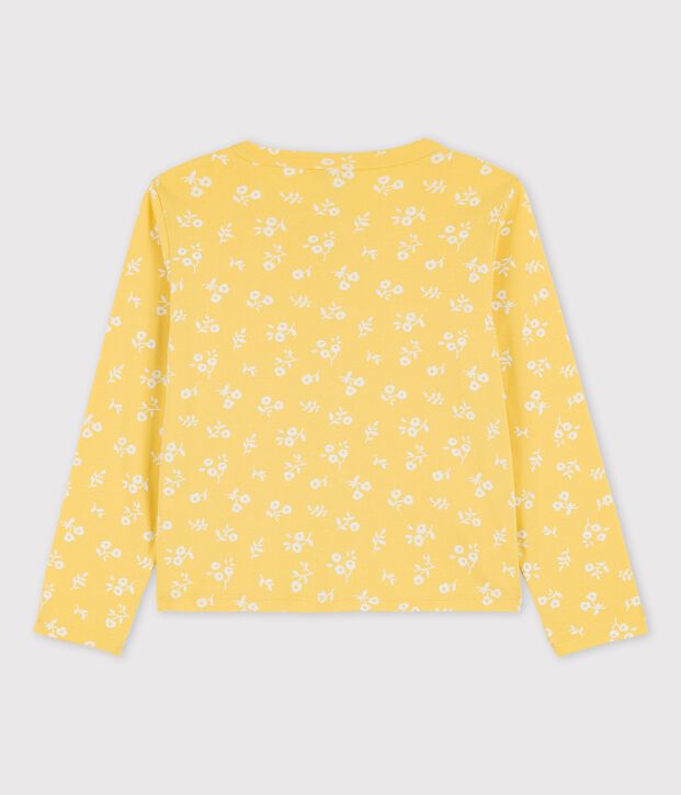 Gemusterter Cardigan aus Baumwolle f&uuml;r M&auml;dchen gelb/weiss