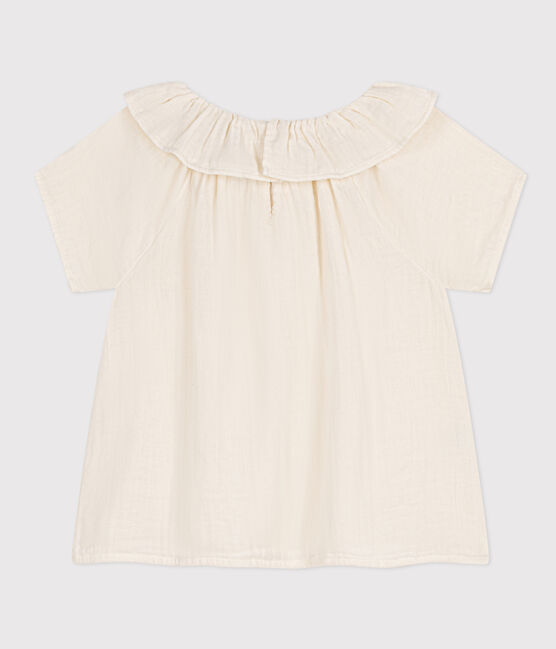 Kinder-Bluse aus Musselin für Mädchen weiss MARSHMALLOW