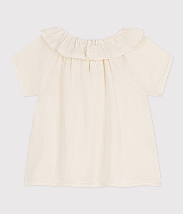 Kinder-Bluse aus Musselin f&uuml;r M&auml;dchen weiss