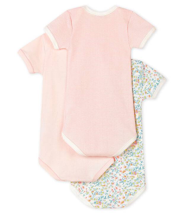 3er-Set kurz&auml;rmelige Baby-Bodys pastellfarben f&uuml;r M&auml;dchen vielfarbig