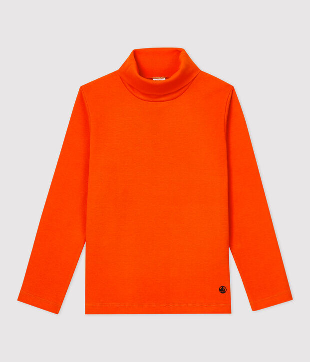Kinder-Unterziehpullover aus Baumwolle f&uuml;r M&auml;dchen / Jungen orange