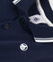 Kurzärmeliges Baby-Poloshirt aus Rippstrick für Jungen blau SMOKING