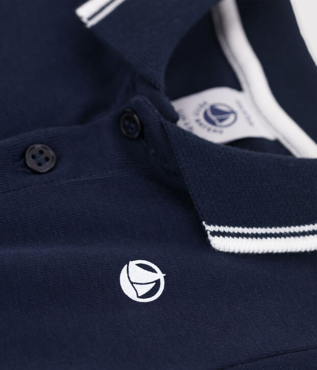 Kurz&auml;rmeliges Baby-Poloshirt aus Rippstrick f&uuml;r Jungen SMOKING