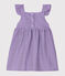 Babykleid mit Milleraies-Streifen für Mädchen violett REAL/weiss MARSHMALLOW
