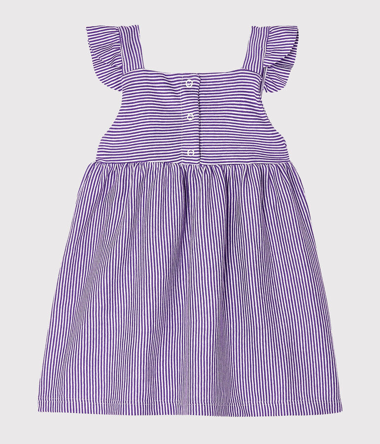 Babykleid mit Milleraies-Streifen f&uuml;r M&auml;dchen violett/weiss