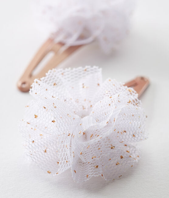 Baby-haarspangen mädchen weiss MARSHMALLOW/weiss MULTICO