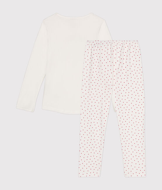 Kinderpyjama aus Baumwolle weiss MARSHMALLOW/weiss MULTICO