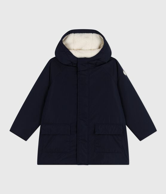 Kinder-Parka halblang und einfarbig blau SMOKING