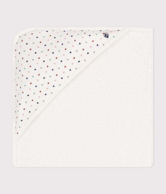 Baby Badetuch aus Baumwolle  weiss MARSHMALLOW/weiss MULTICO
