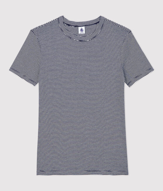 T-Shirt L’ICONIQUE aus Baumwolle mit rundem Ausschnitt für Damen blau SMOKING/weiss MARSHMALLOW