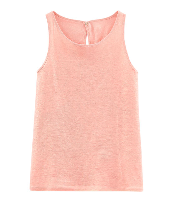 Schillerndes damen tanktop aus leinen rosa ROSAKO/rosa COPPER