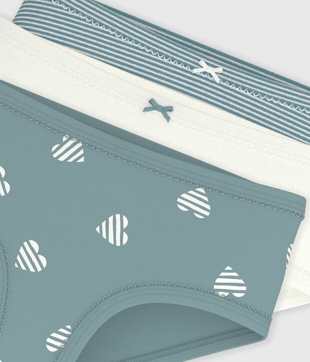 Set Kinder-Slips High Waist aus Baumwolle mit Herzmotiv vielfarbig