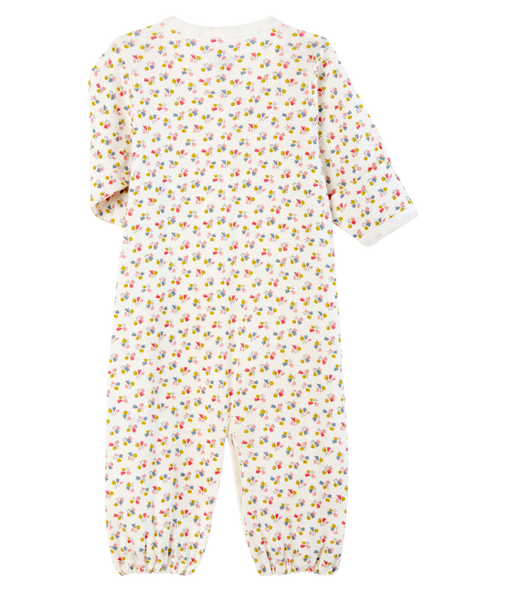 Kombi-Overall aus Rippstrick für Babys weiss MARSHMALLOW/weiss MULTICO