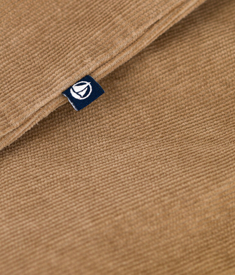 Langer Baby-Overall aus einfarbigem Nicki beige