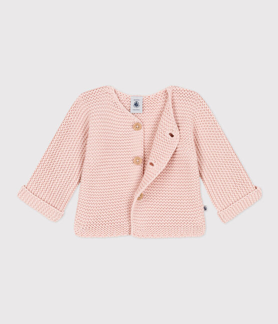 Baby-Cardigan kraus rechts gestrickt rosa SALINE