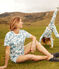 Kinderpyjama mit schmaler Passform aus Baumwolle mit Blumenmotiv weiss MARSHMALLOW/ ROVER