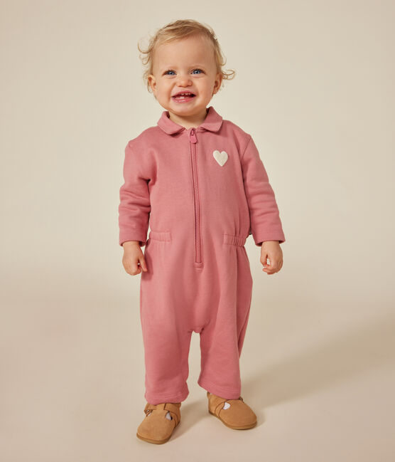 Langer Baby-Overall aus Molton rosa ROSEWOOD