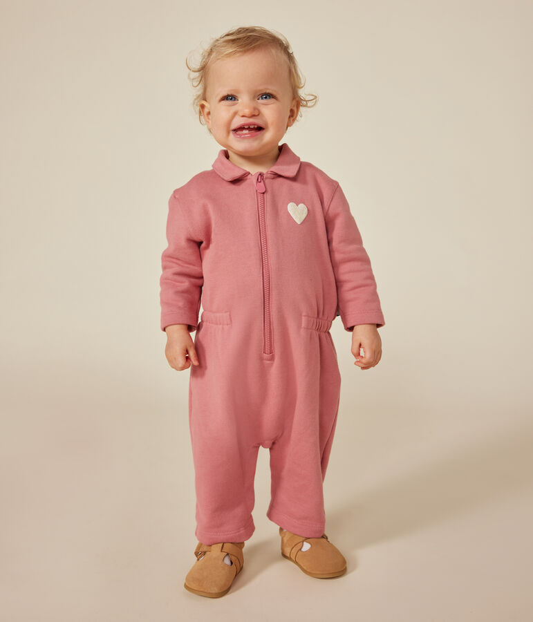 Langer Baby-Overall aus Molton rosa