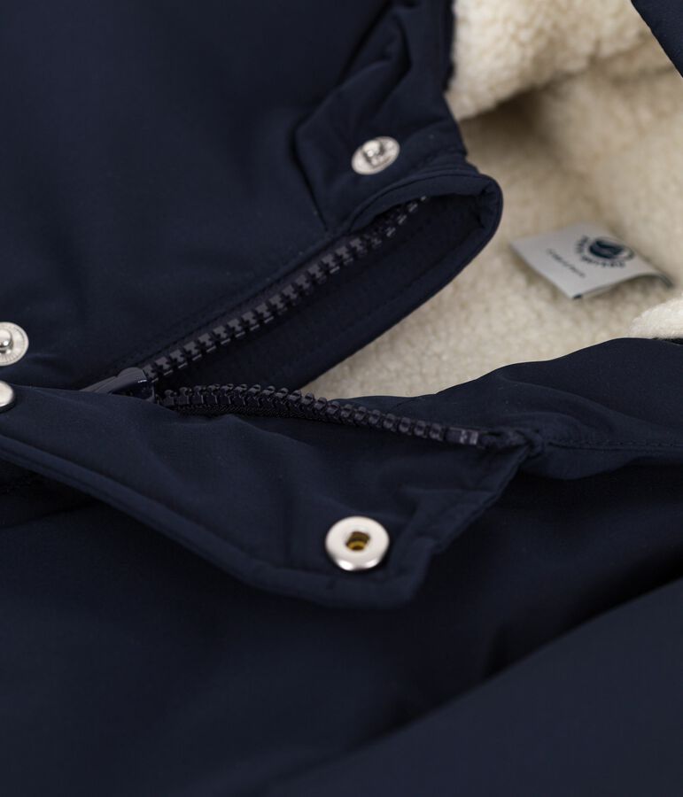 Halblanger Baby-Parka einfarbig blau