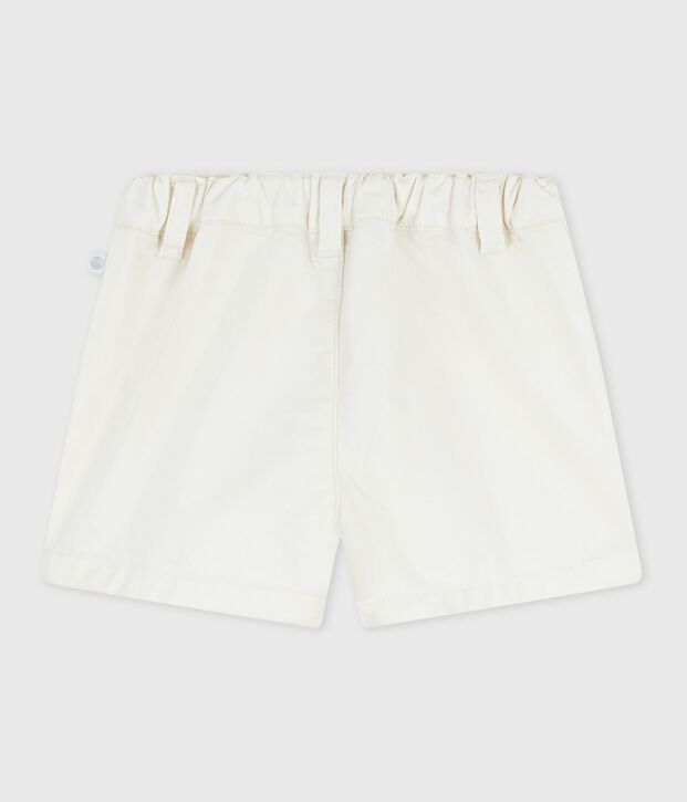 Baby-Shorts aus einfarbiger Baumwolle weiss