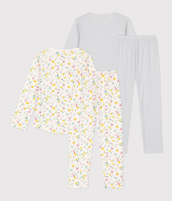 2er-Set Kinderpyjamas aus Baumwolle mit Blumenmotiv für Mädchen variante 1