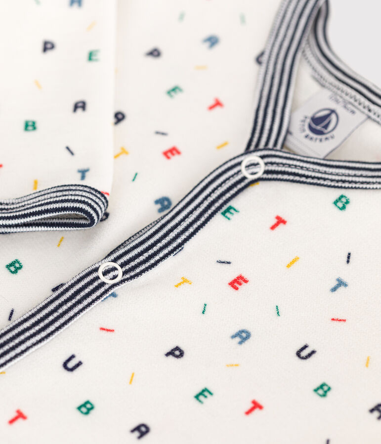 Strampler aus Nicki weiss/vielfarbig