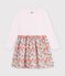 Lang&auml;rmeliges Kinder-Kleid aus Baumwolle mit Blumenmuster weiss/vielfarbig