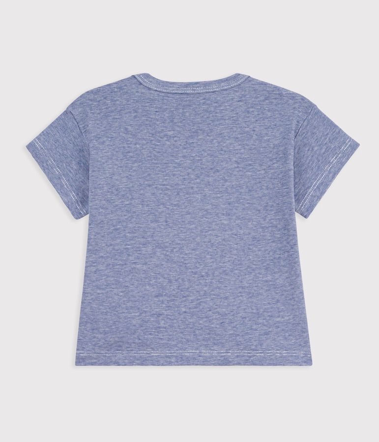 Kurz&auml;rmeliges Baby-T-Shirt aus Baumwolle mit Streifen blau/weiss