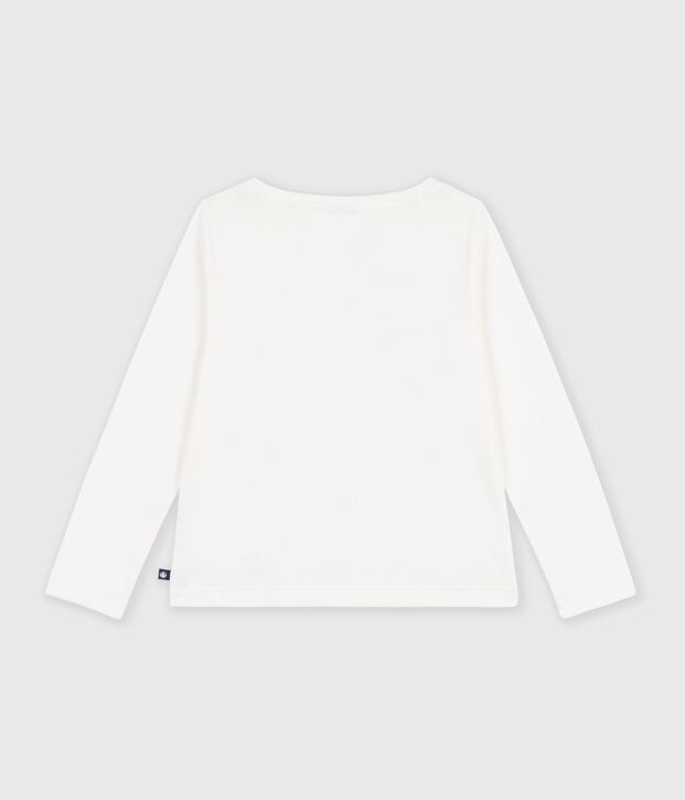 Lang&auml;rmeliges Kinder-T-Shirt mit Herzmotiv weiss
