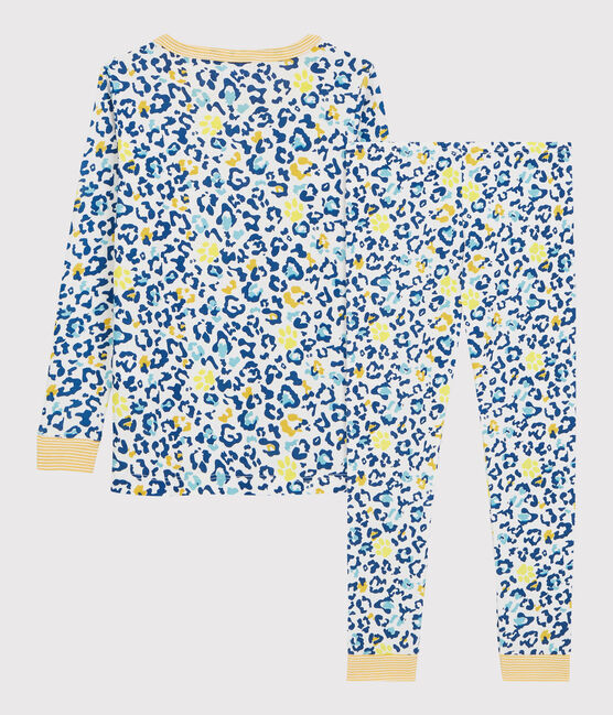Snugfit-Kinderpyjama mit Panter-Print weiss MARSHMALLOW/weiss MULTICO