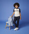 Kurzärmeliges Kinder-T-Shirt aus Jersey Jungen weiss MARSHMALLOW/blau SMOKING