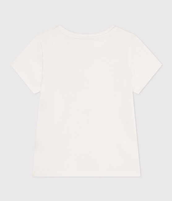 Mädchen-T-Shirt aus leichtem Jerseystoff weiss MARSHMALLOW