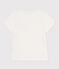 Mädchen-T-Shirt aus leichtem Jerseystoff weiss MARSHMALLOW