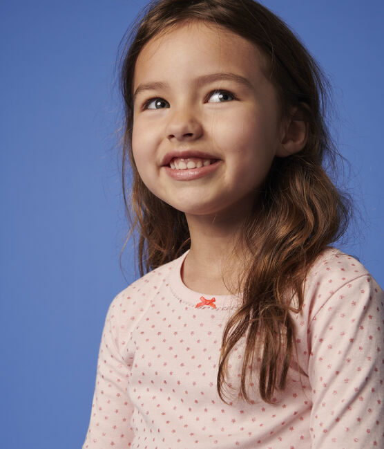 Snugfit-Kinderpyjama aus Baumwolle mit Sternen-Motiv für Mädchen rosa MINOIS/rosa PEACHY/ ARGENT