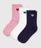 3er-Set Kinder-Socken aus Baumwolle mit Herzmotiv vielfarbig