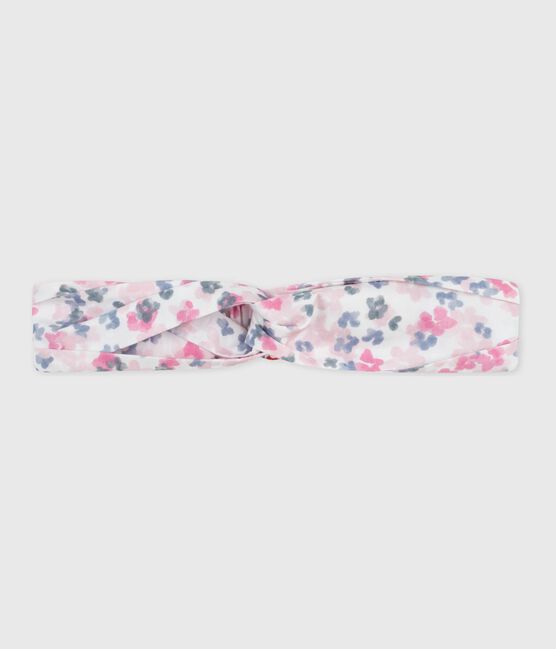 Kinder-Stirnband aus Popeline mit Blumenmuster MILK/ MULTICO
