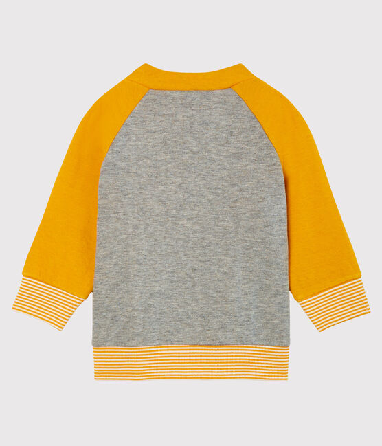 Baby-Cardigan aus Doppeljersey mit Reißverschluss für Jungen grau SUBWAY/gelb BOUDOR