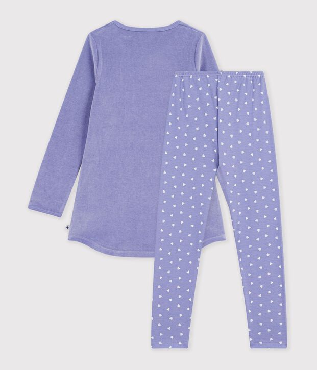 Kinder-Nachthemd und Leggings aus Nicki violett/weiss