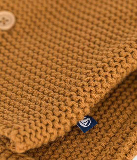 Baby-Cardigan kraus rechts gestrickt braun CUIVRE