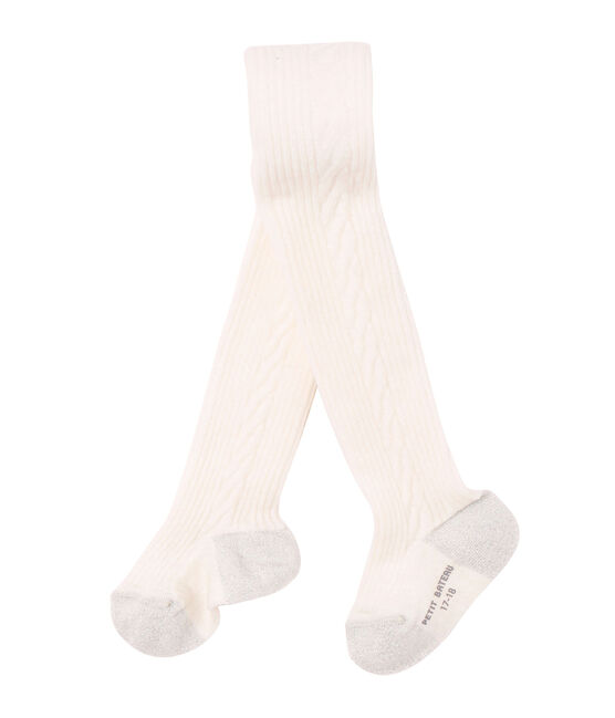 Mädchen-Strumpfhose mit Wollanteil beige COQUILLE