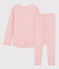Kinderpyjama im Jacquard-Stil aus Wolle und Baumwolle mit Schneeflockenmotiv für Mädchen rosa CHARME/weiss MARSHMALLOW